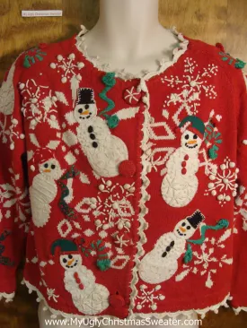 80s Snowmen Tacky Christmas Sweater