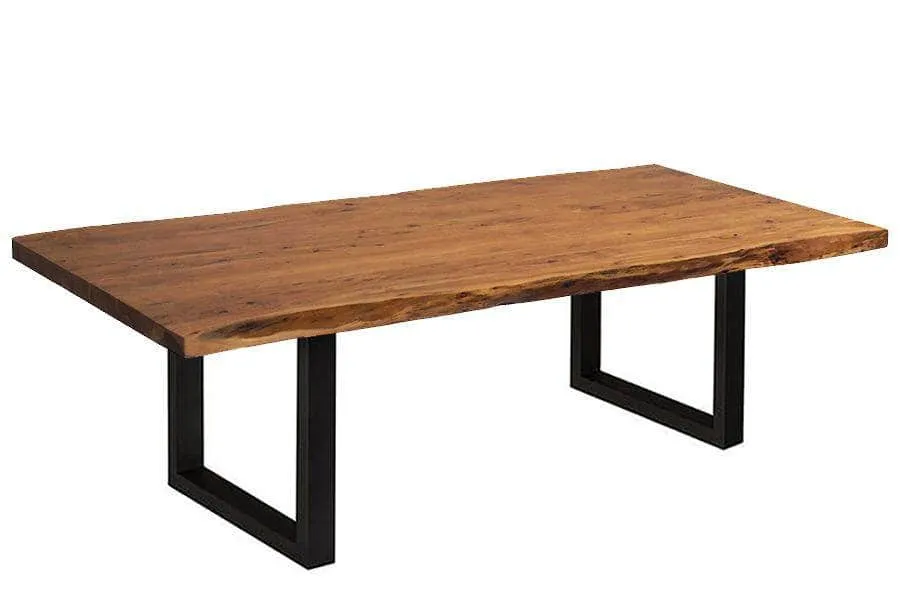 96" Live Edge Acacia Wood Dining Table - Available in 8 Leg Styles