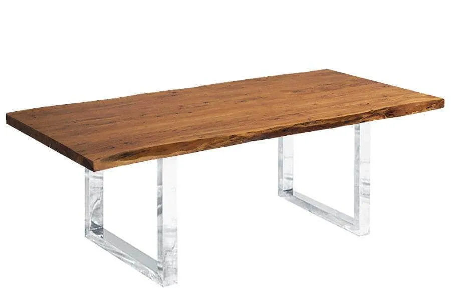 96" Live Edge Acacia Wood Dining Table - Available in 8 Leg Styles