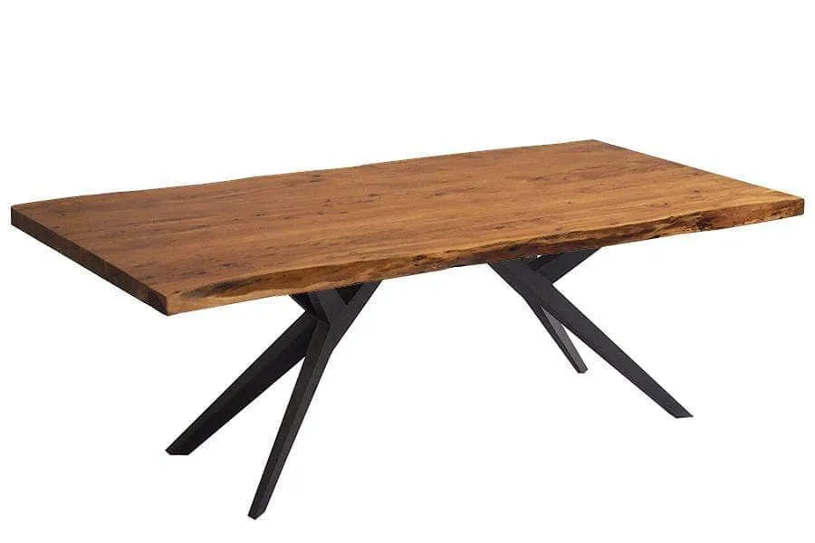 96" Live Edge Acacia Wood Dining Table - Available in 8 Leg Styles