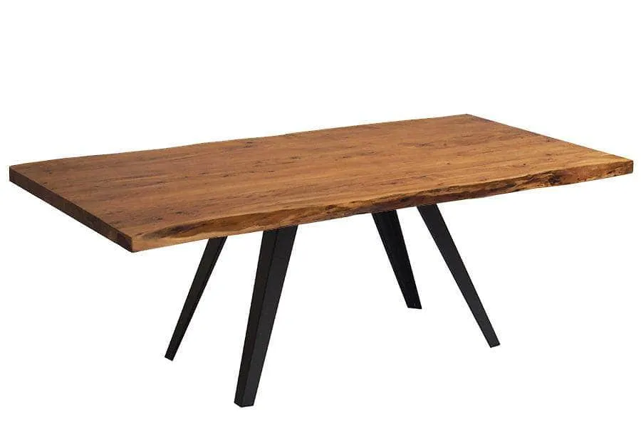 96" Live Edge Acacia Wood Dining Table - Available in 8 Leg Styles
