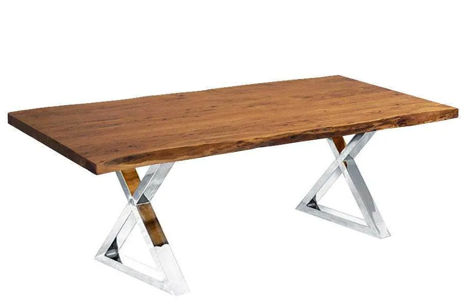 96" Live Edge Acacia Wood Dining Table - Available in 8 Leg Styles