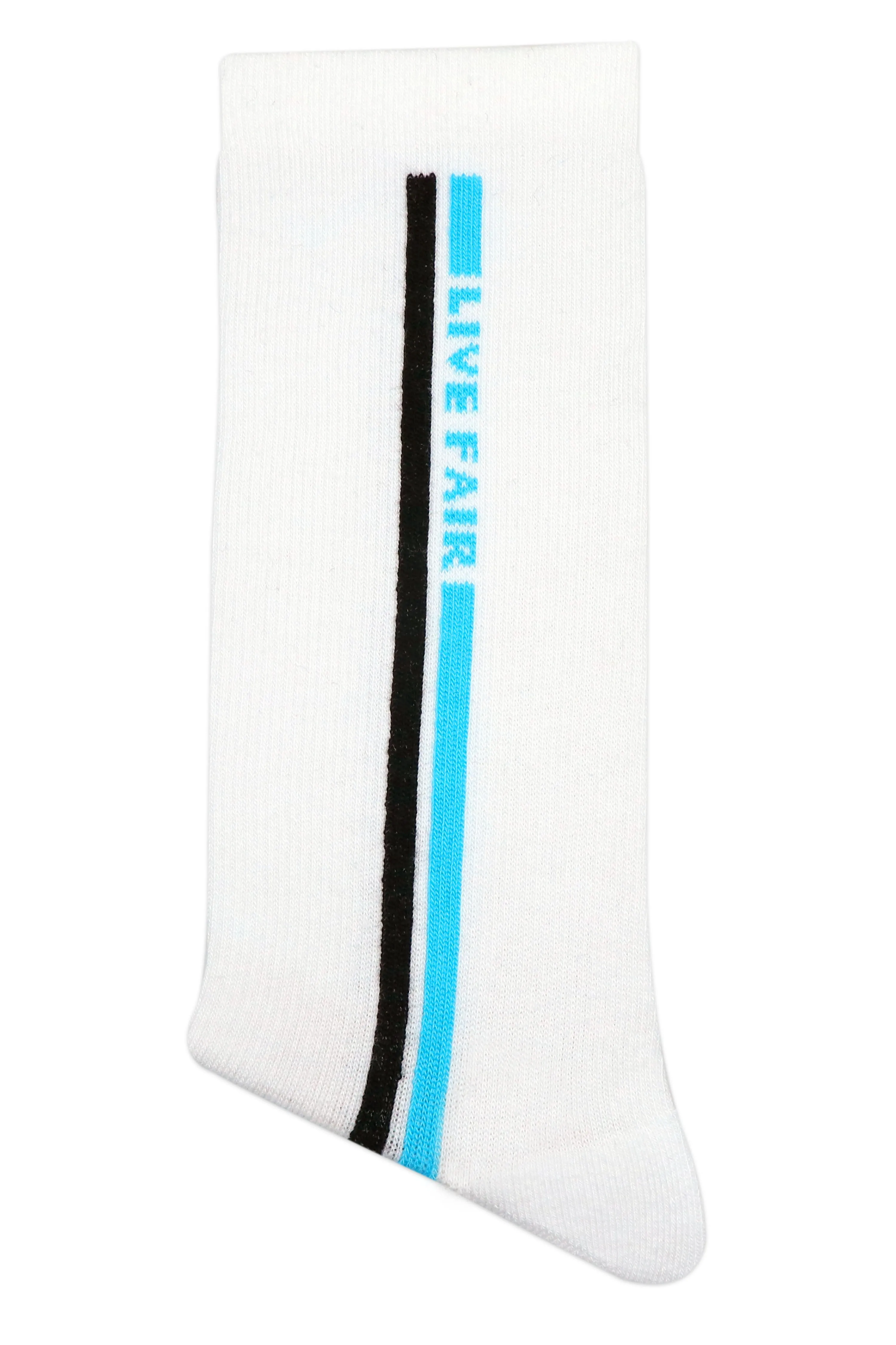 Balenzia Men's Fairtrade  Organic Cotton Crew length (Pack of 2 Pairs/1U) (Black & White)