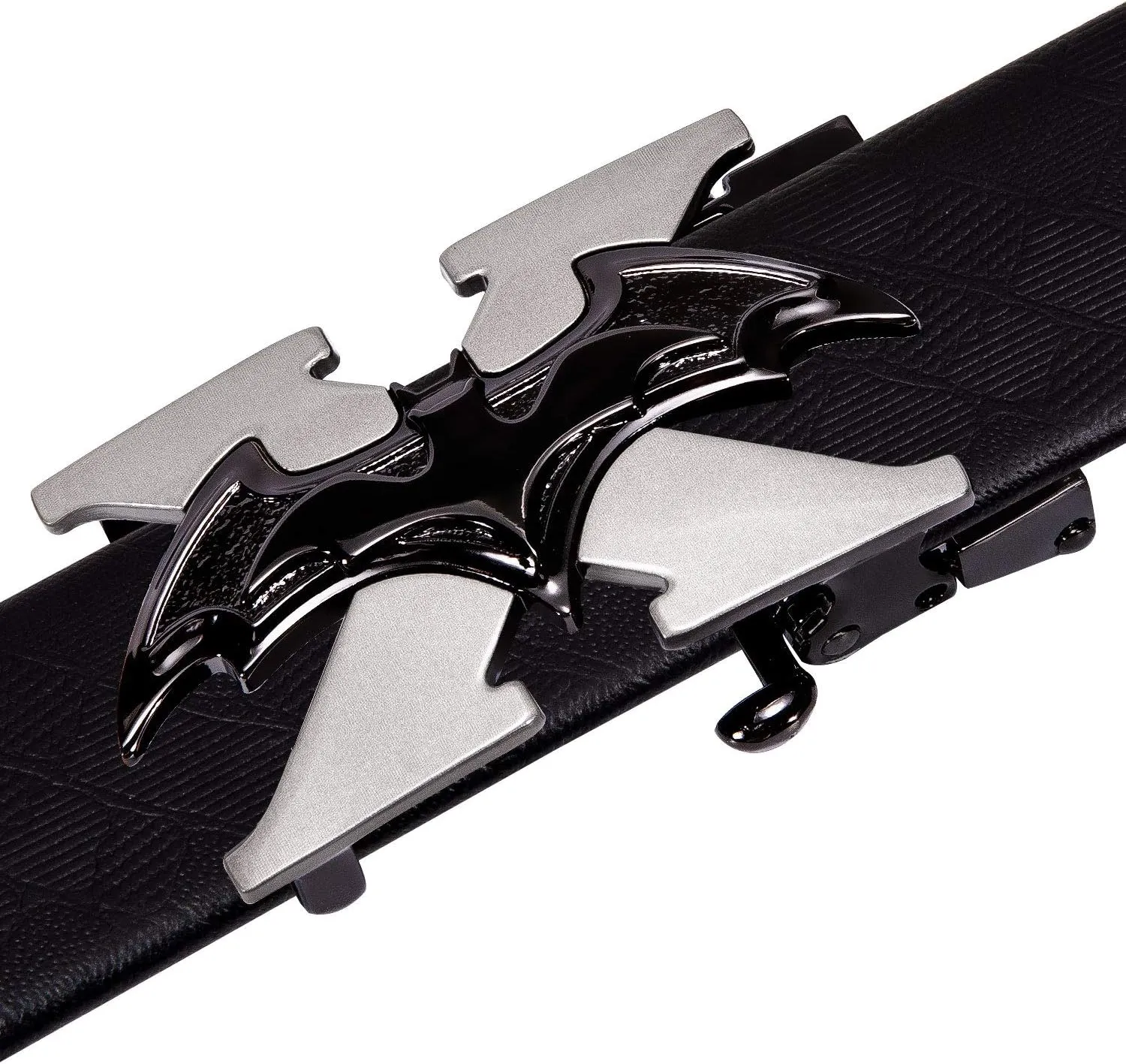 Barry.Wang Mens Ratchet Belt,Genuine Leather Belts 1 3/8" Automatic Buckle Carnival Dress Casual,Trim To Fit