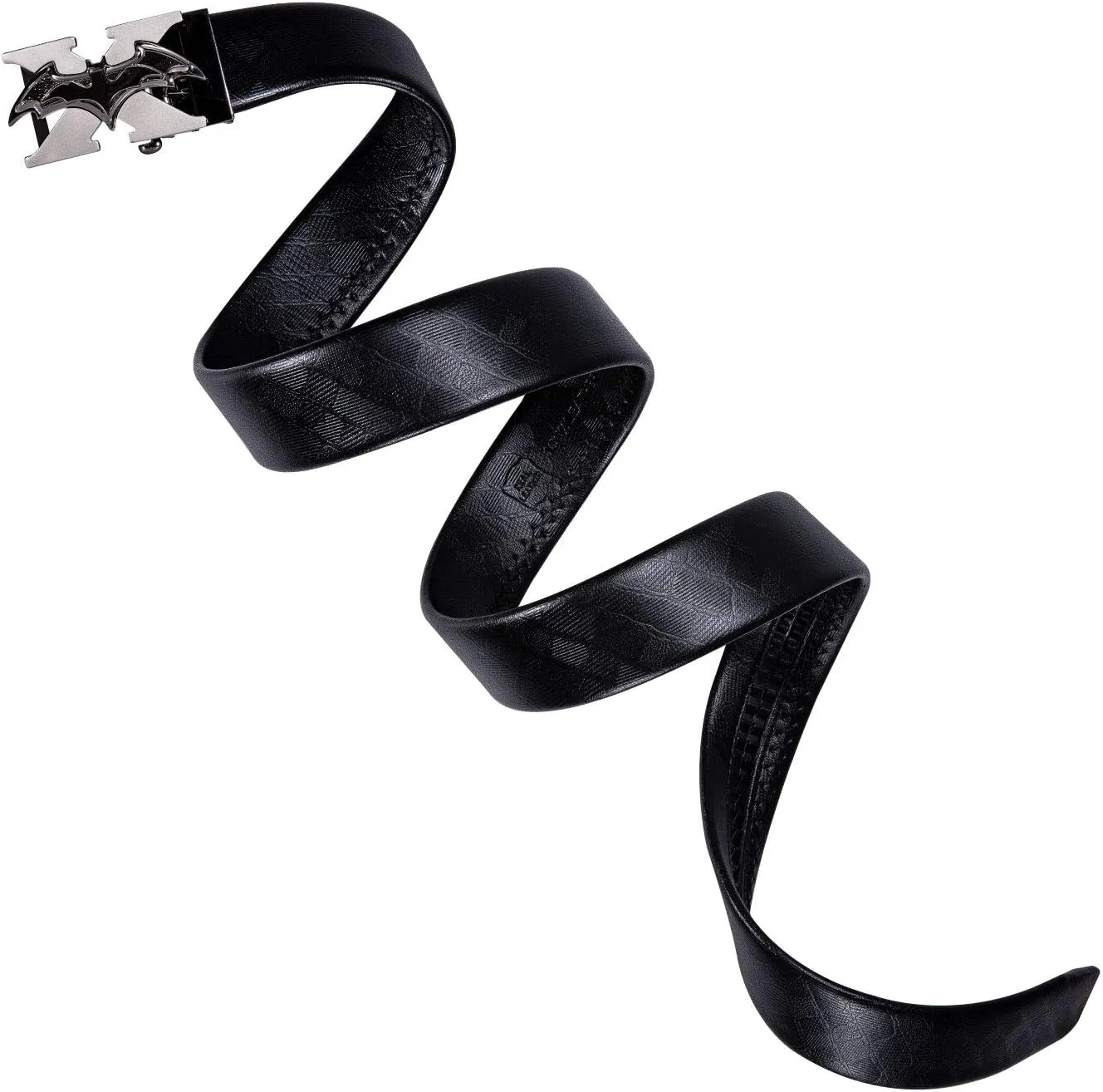 Barry.Wang Mens Ratchet Belt,Genuine Leather Belts 1 3/8" Automatic Buckle Carnival Dress Casual,Trim To Fit