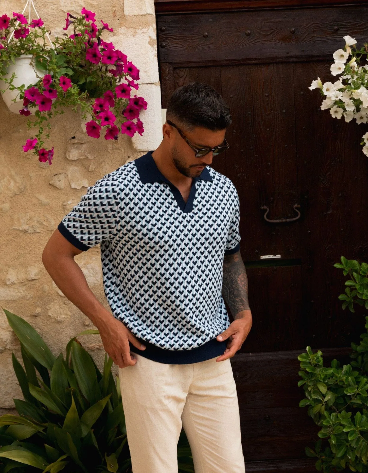 Blue Illusion Knit Polo