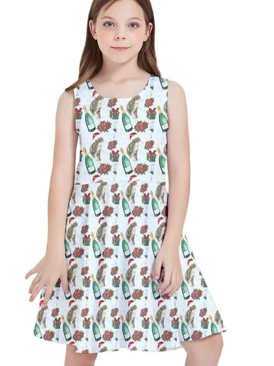 Christmas Cats Kids' Skater Dress