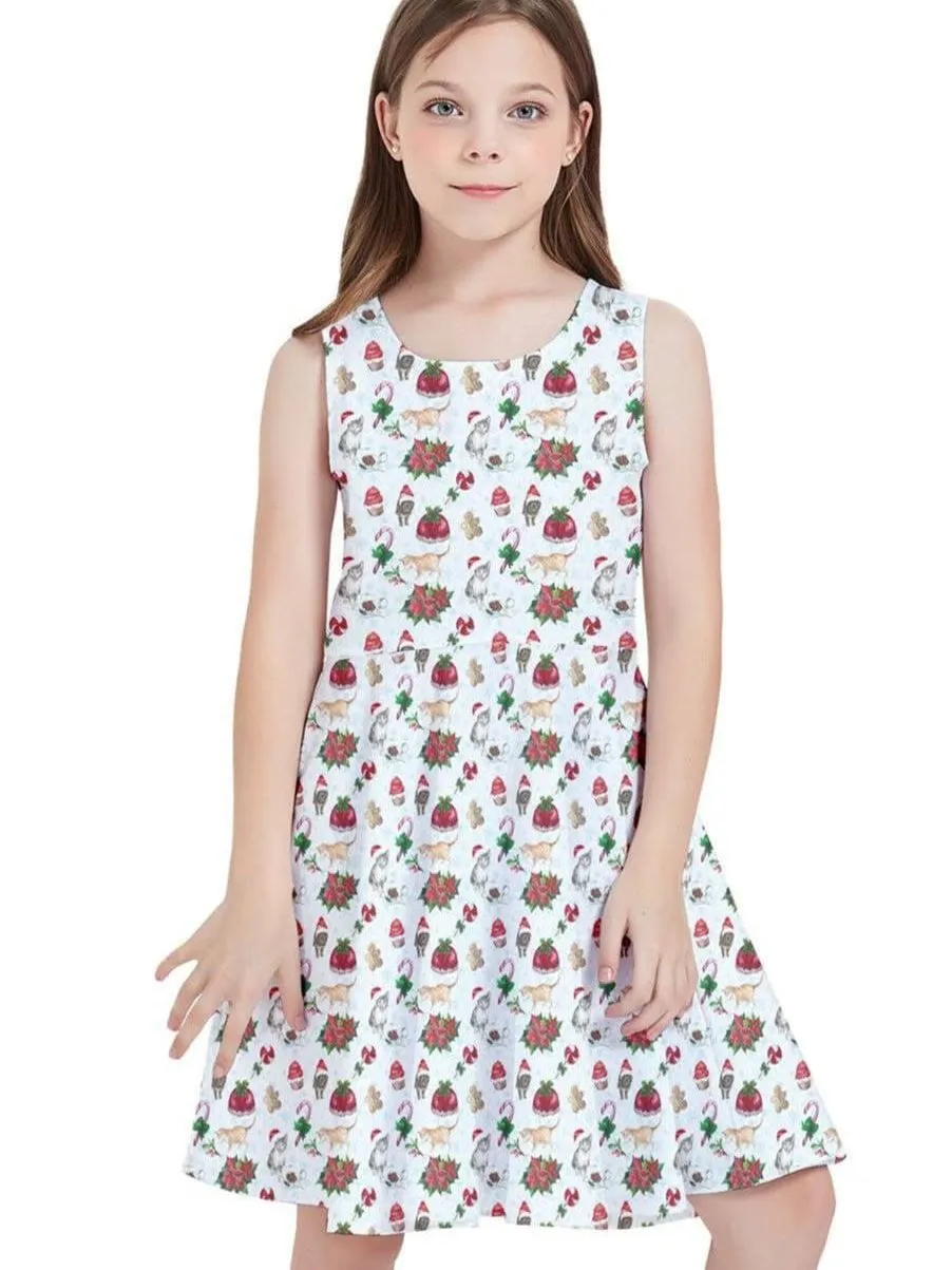 Christmas Cats Kids' Skater Dress