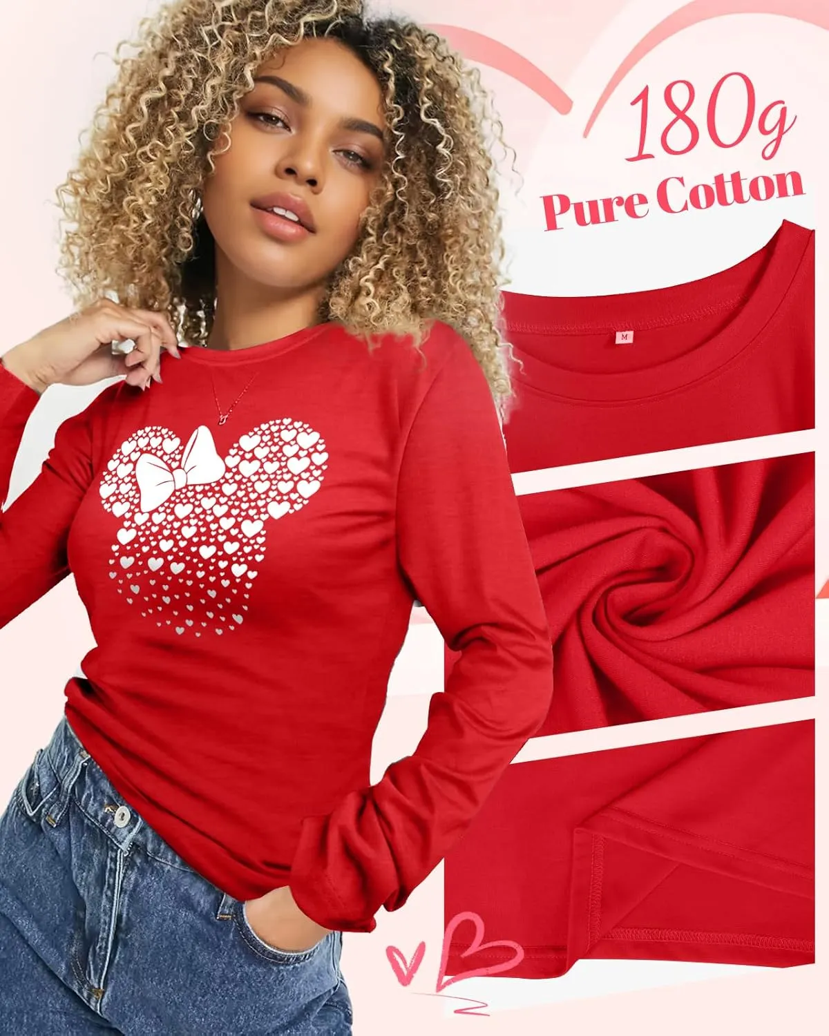 Flafens Long Sleeve T Shirts for Women - Crewneck Womens Graphic Tees Cotton Cute Cool Tshirts Teens Girls Girly