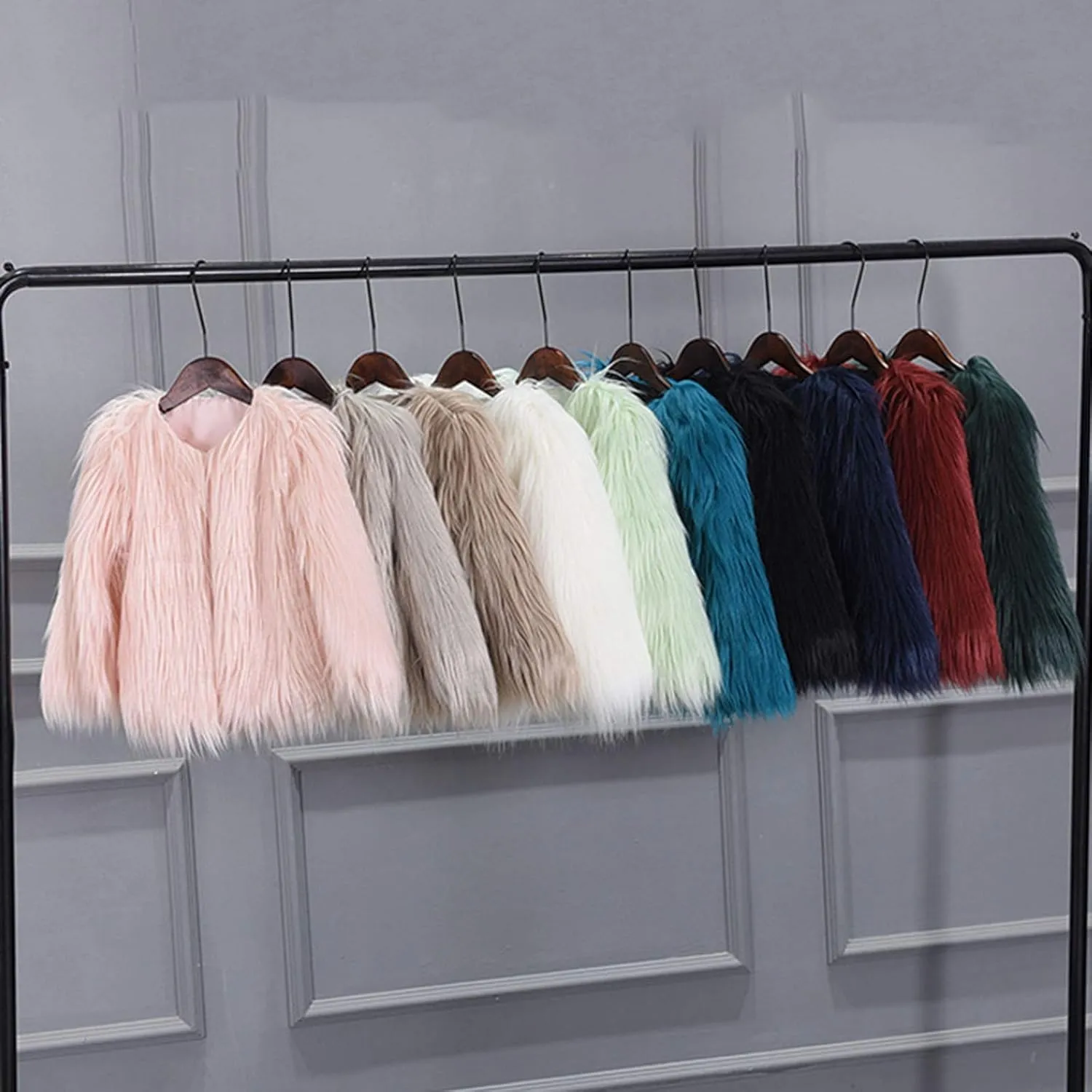 Girls Faux-Fur Jacket Coat Winter Snowday Thick Warm Fashion Cool Clothes 2-10 Years