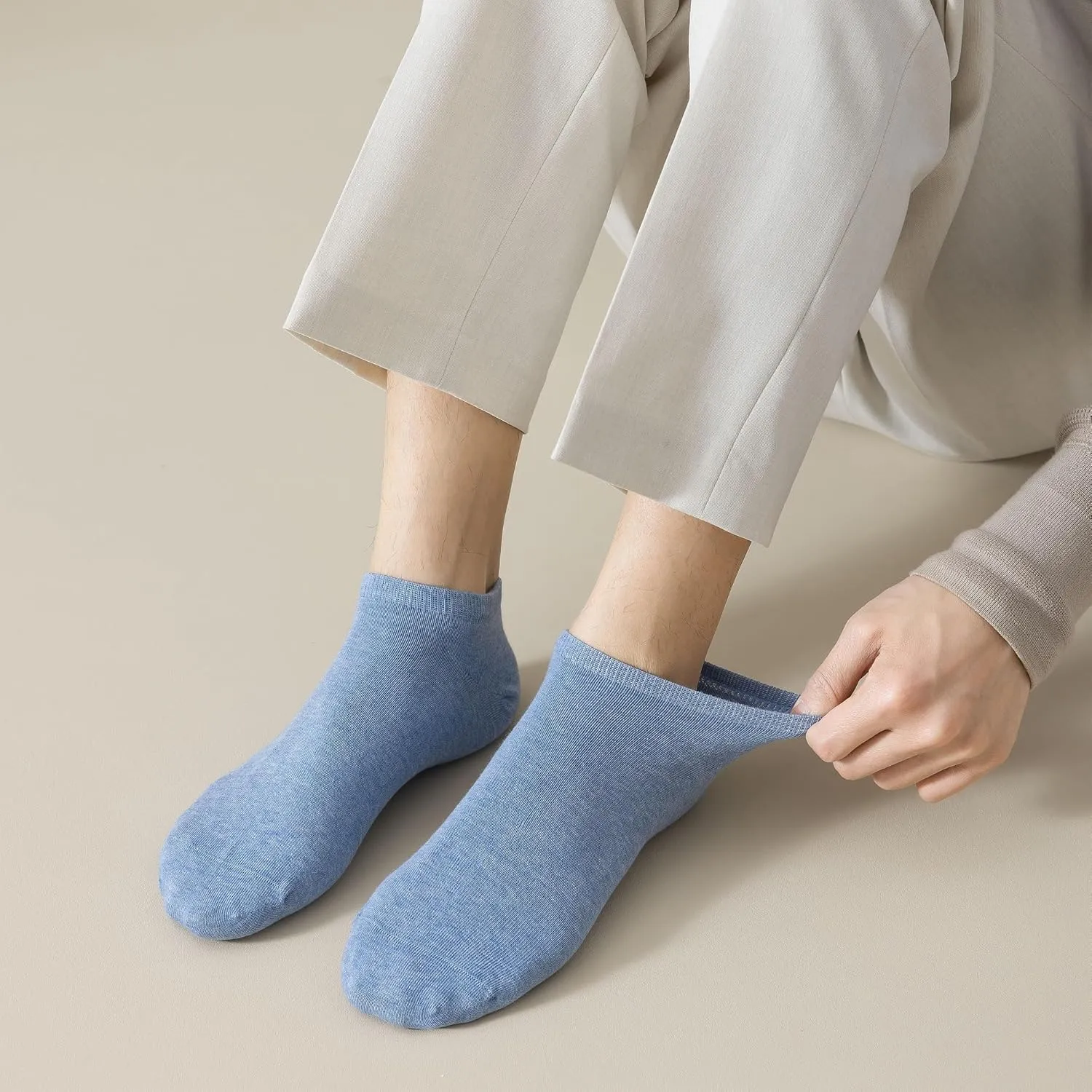 MAGIARTE Mens Cotton Ankle Socks Low Cut Athletic Moisture Wicking Odor Free No Show Socks for Men 3/6 - PACK