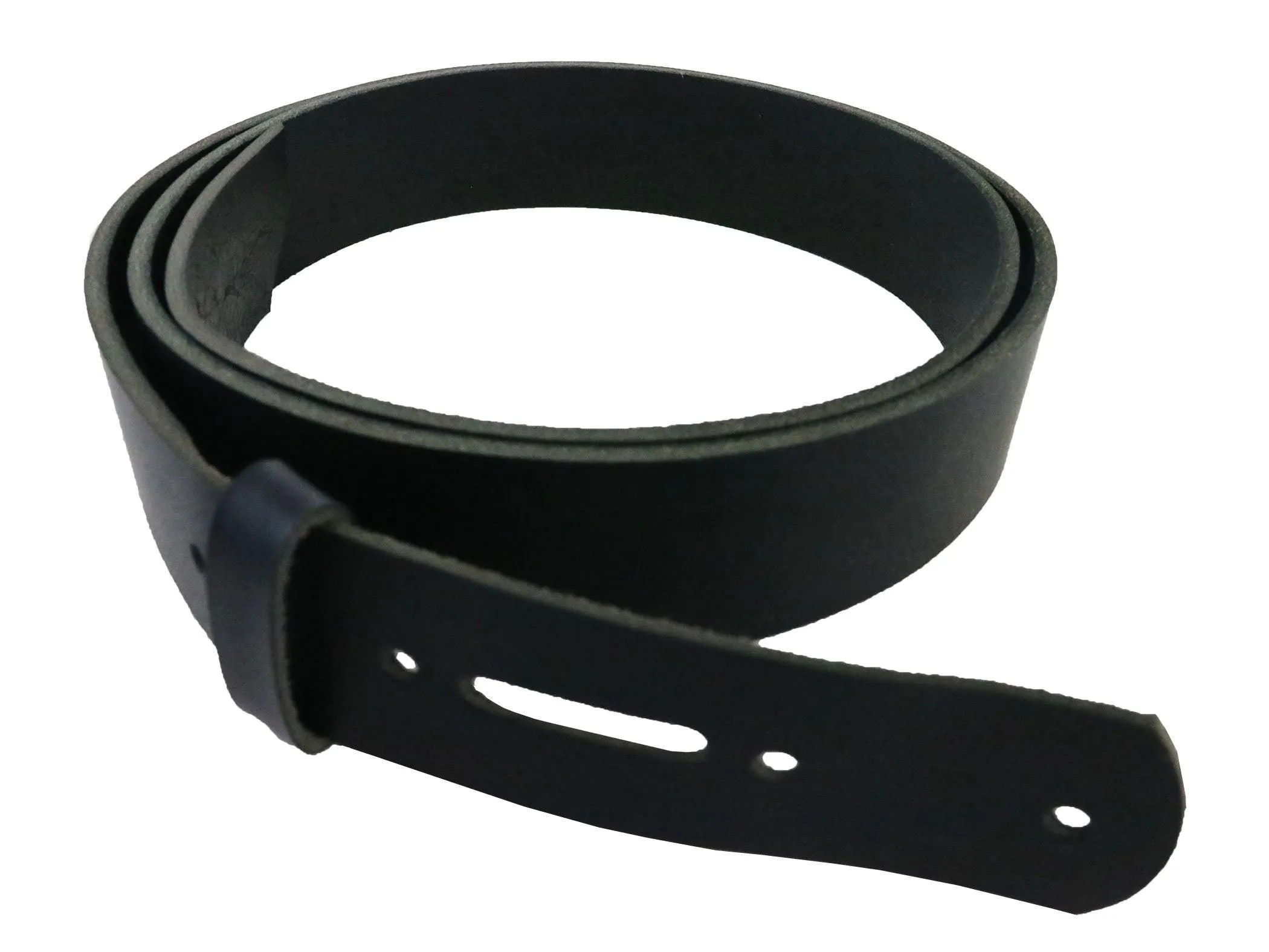 Matte Black West Tan Buffalo Leather Belt Blank With Matching Keeper, 48"-60"  Length