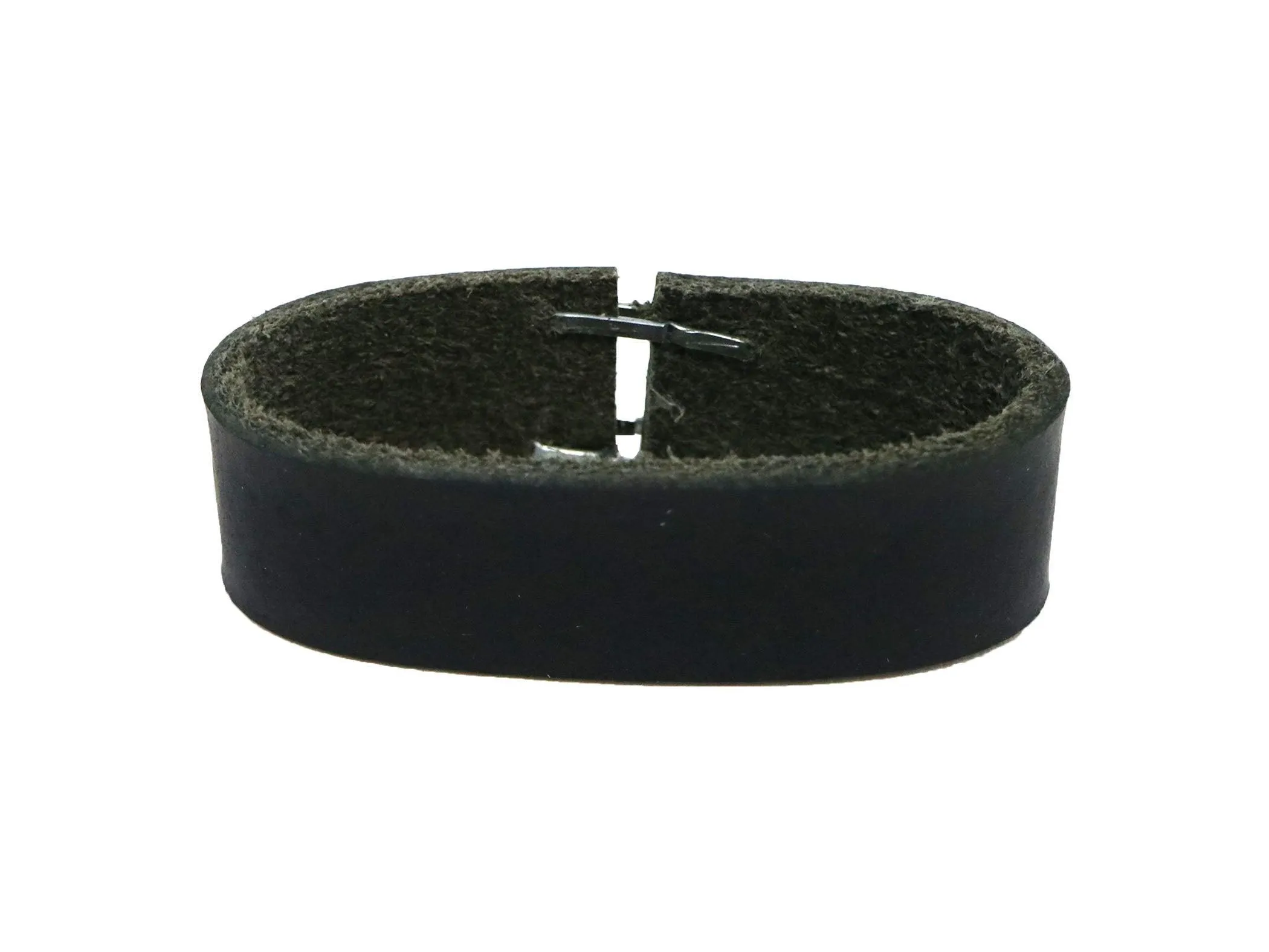 Matte Black West Tan Buffalo Leather Belt Blank With Matching Keeper, 48"-60"  Length