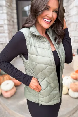 My First Pick Moss Puffer Vest