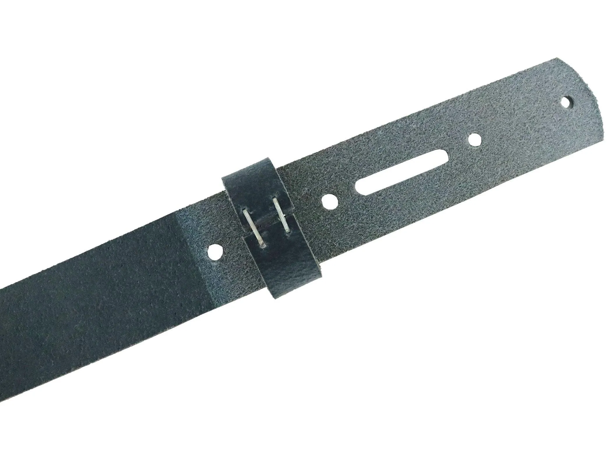 Navy Blue Crazy Horse Buffalo Leather Belt Blank With Matching Keeper, 48"-60" Length