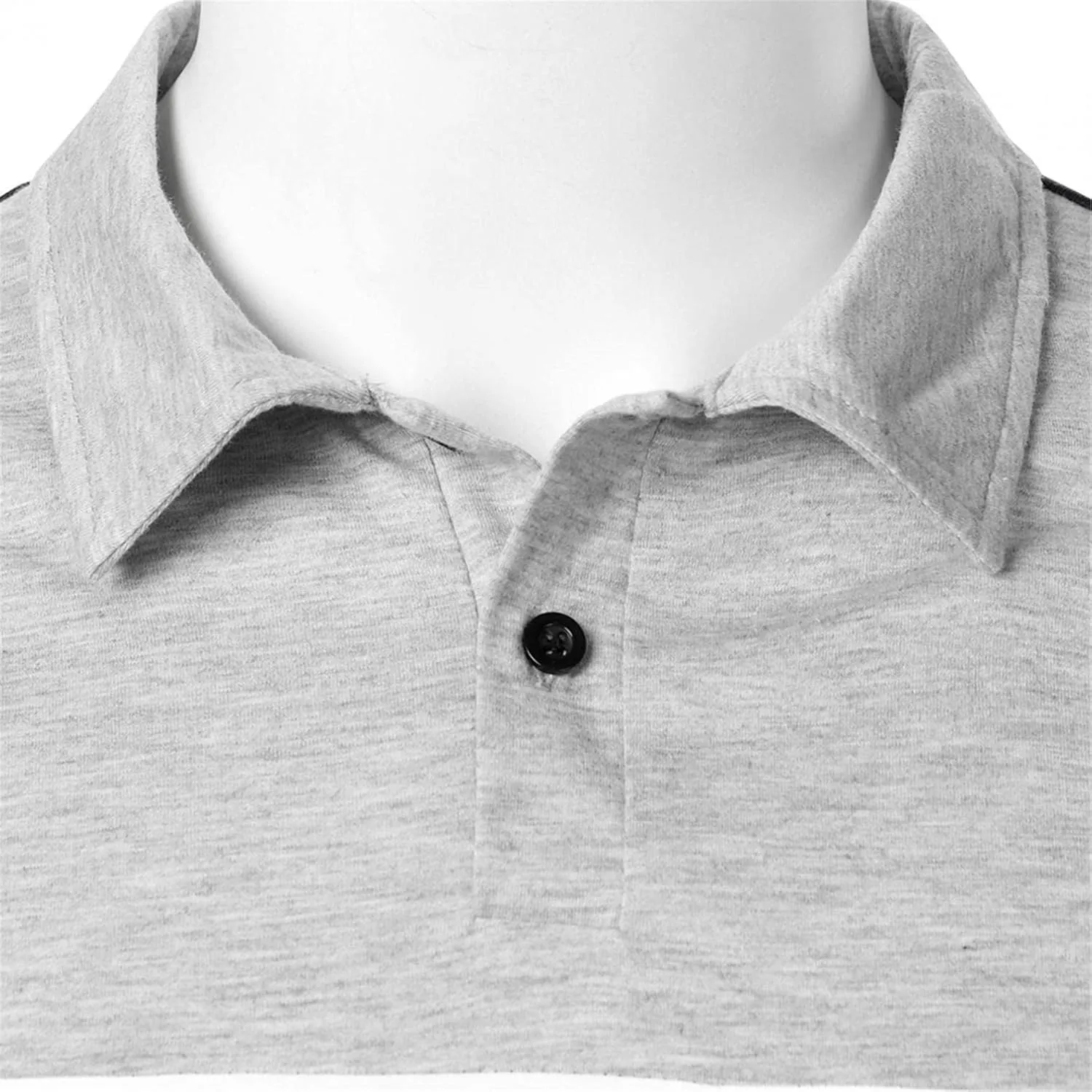 Plaid Stitching Polo Shirt for Men Casual Long Sleeve Fashion Zipper Golf Blouse Turn Down Collar Slim Fit Tops