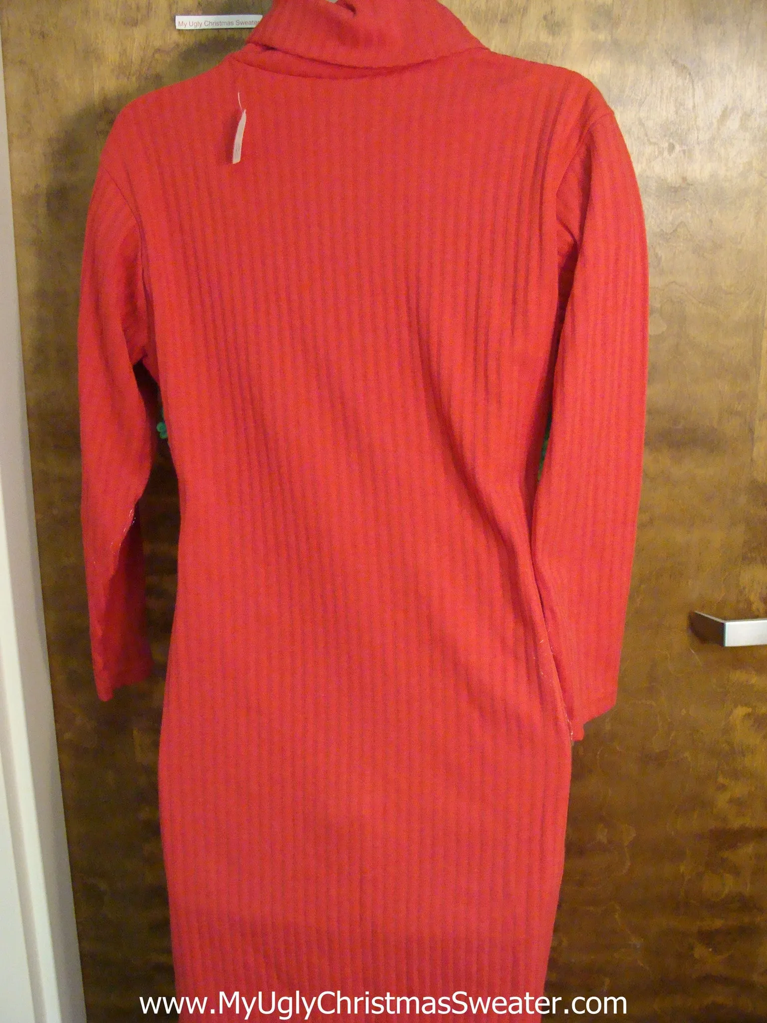 Red Festive Cats Ugly Christmas Sweater Party Dress Size M