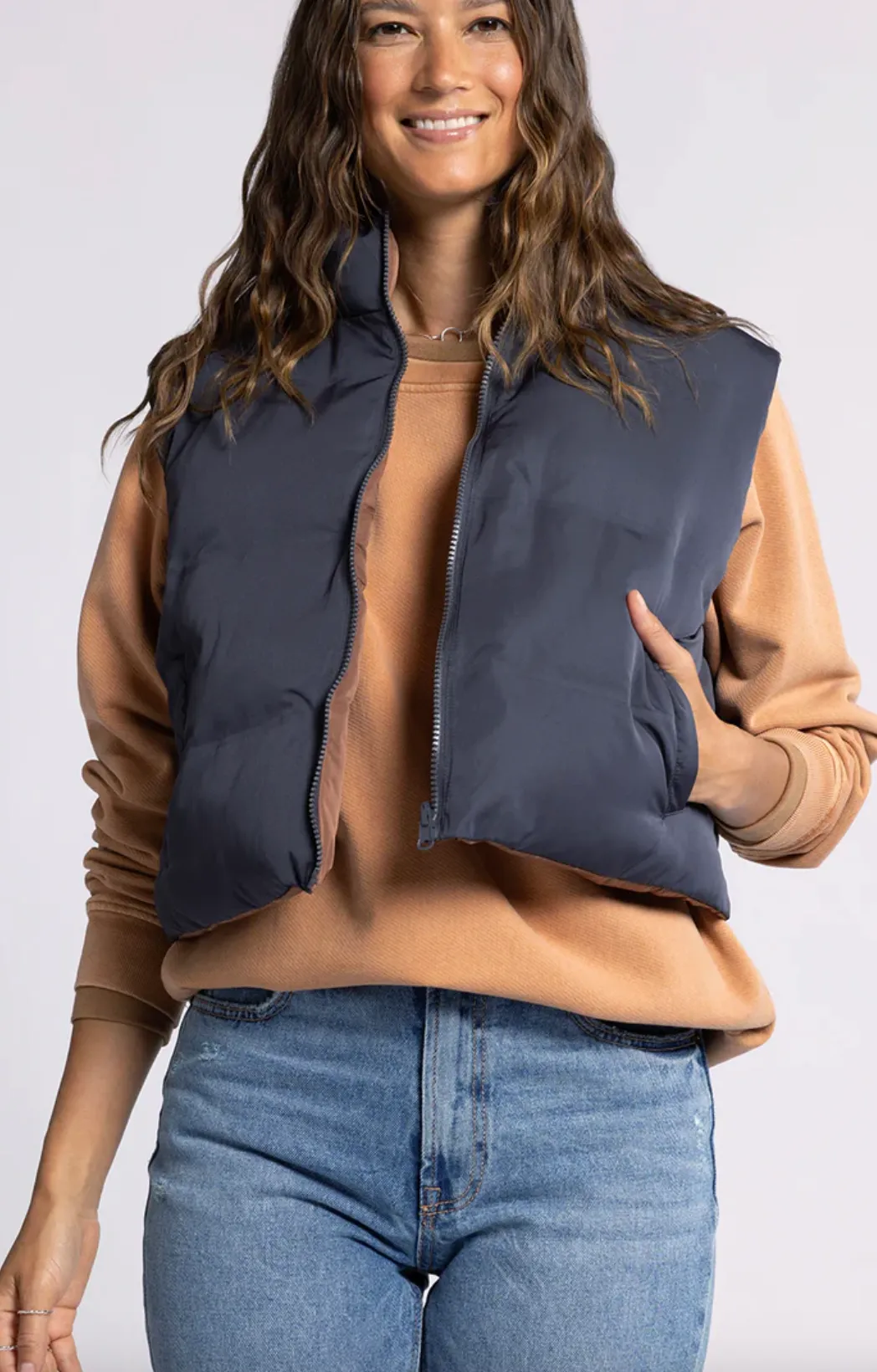 Reversible Cropped Puffer Vest