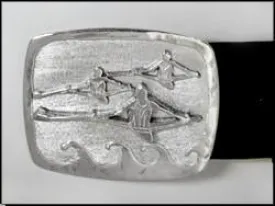 Single Sculls Rowing Race Belt Buckle Sterling Silver