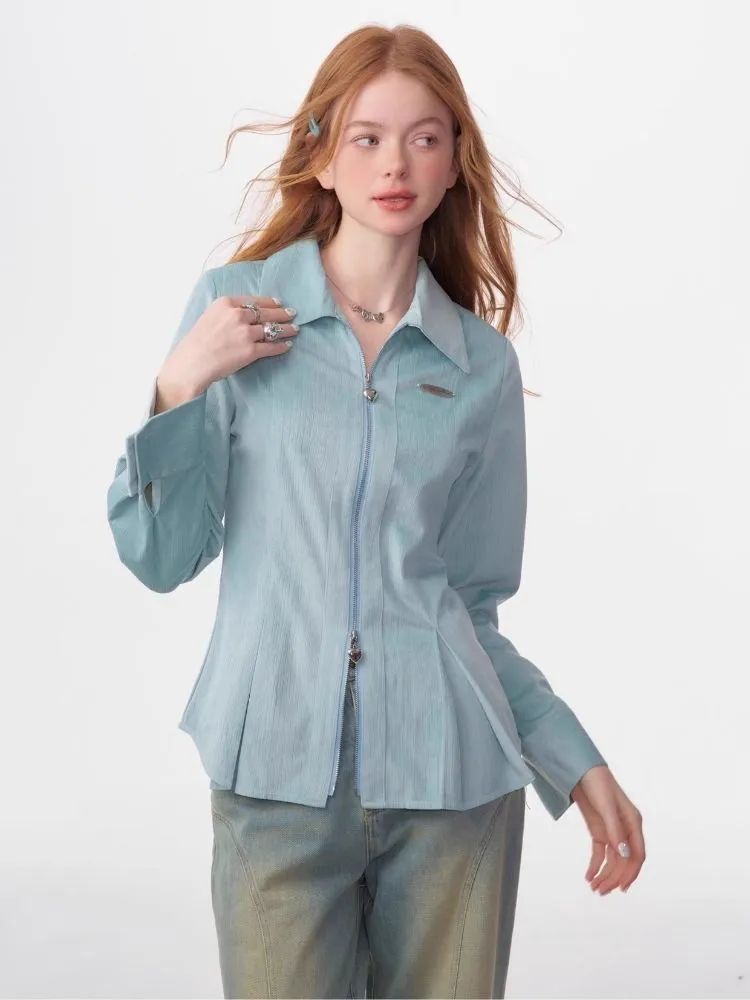 Slim thin long-sleeved blouse【s0000006150】