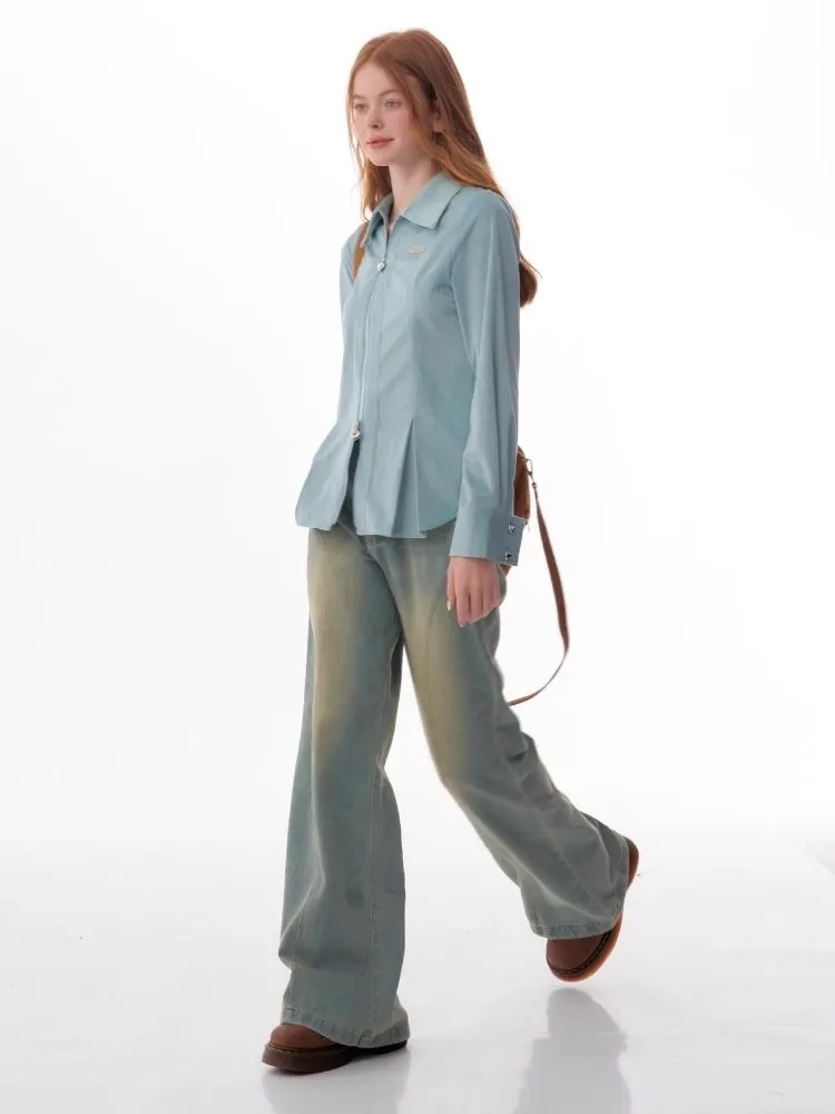 Slim thin long-sleeved blouse【s0000006150】