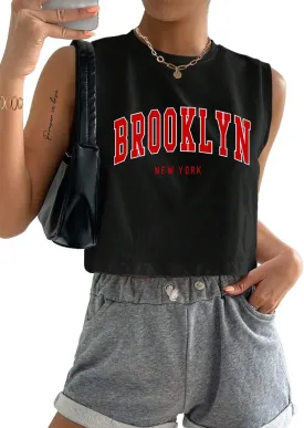 SOFIA'S CHOICE Crop Tank Tops for Women Summer Casual Loose Fit Workout Sleeveless Shirts