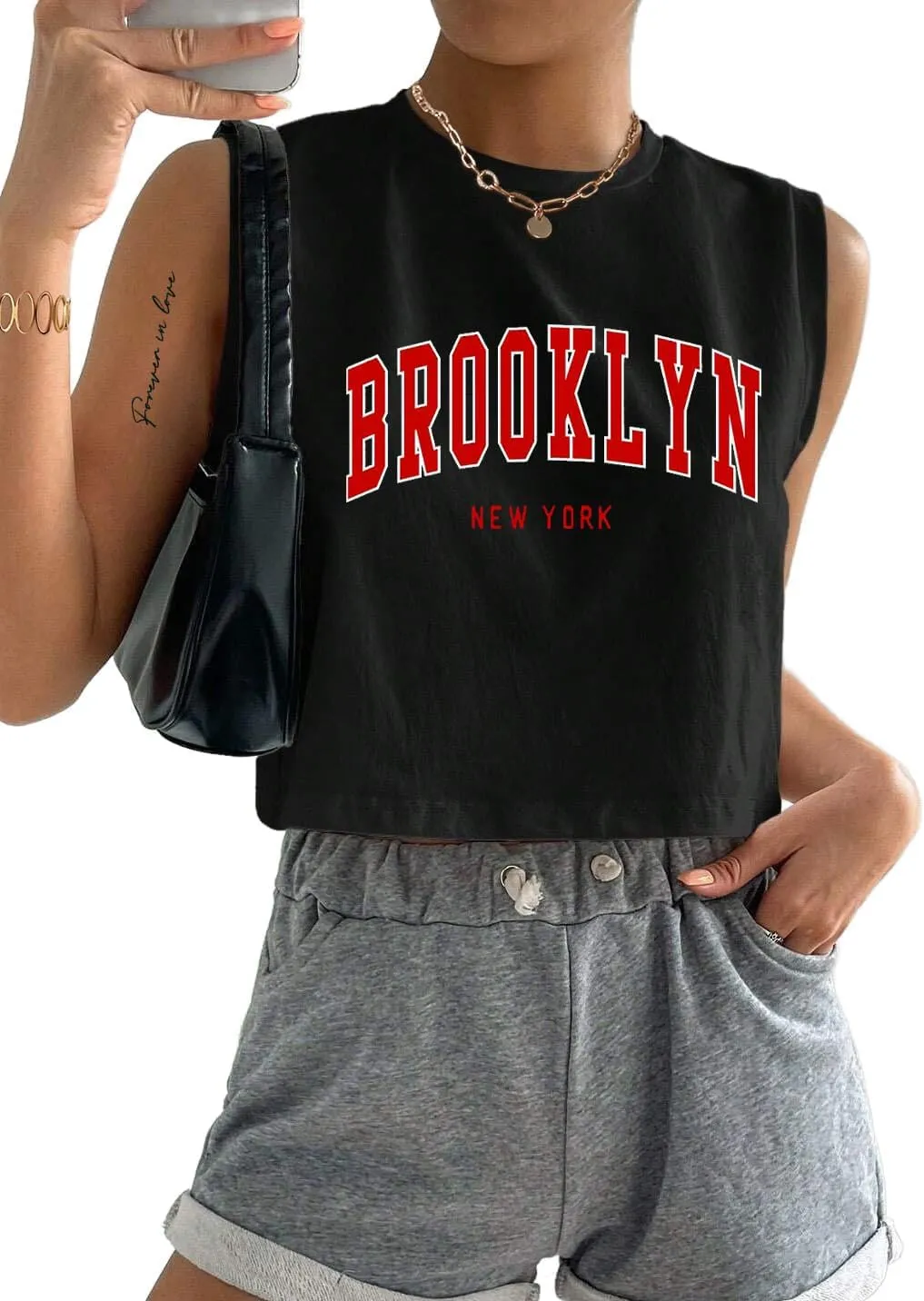 SOFIA'S CHOICE Crop Tank Tops for Women Summer Casual Loose Fit Workout Sleeveless Shirts