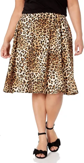 Star Vixen Women's Plus-Size Knee Length Full Skater Skirt