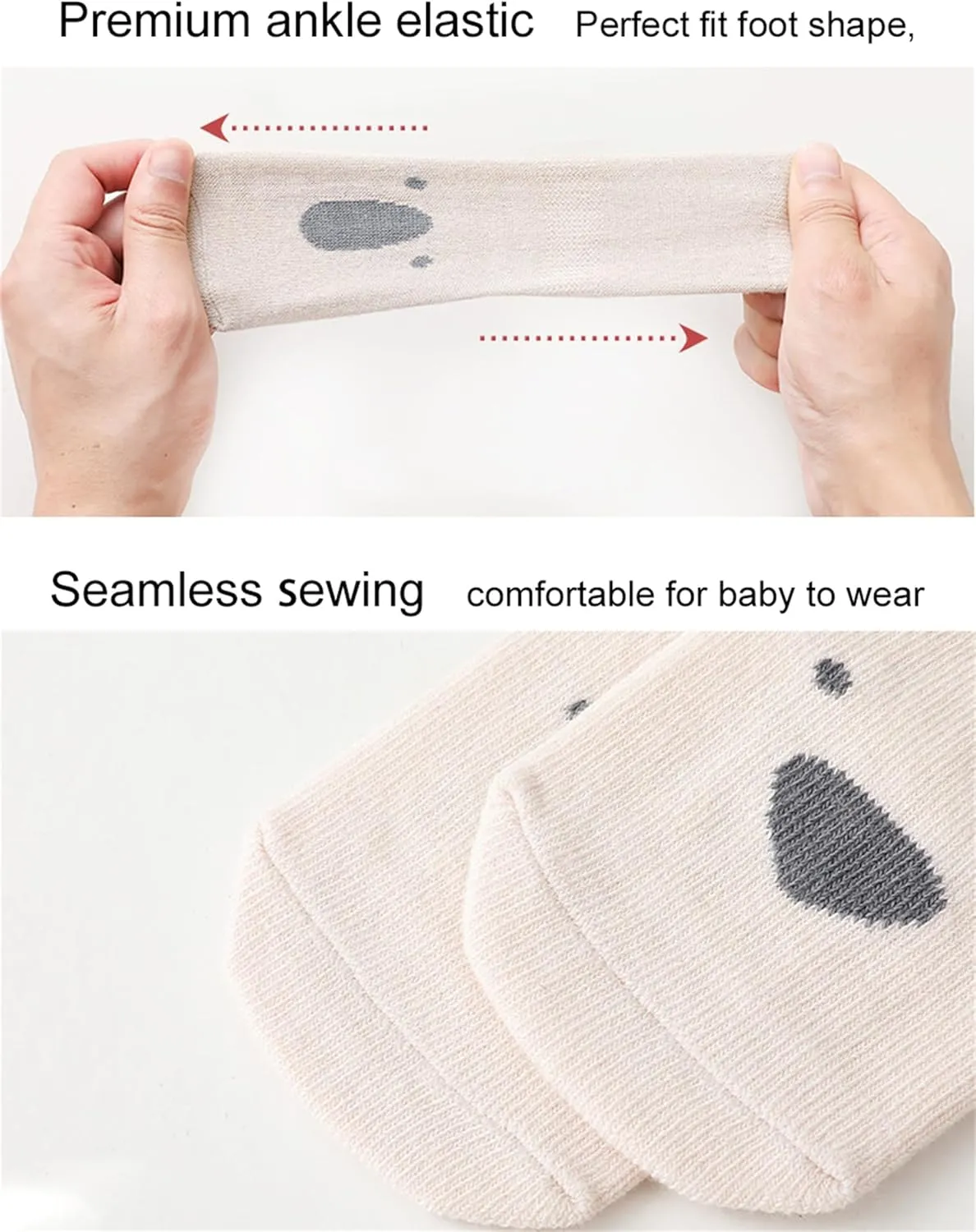 Toddler Non-Skid Socks with Grips Baby Girls Boys Anti-Slip Crew Cartoon Socks for Infants 10 Pairs