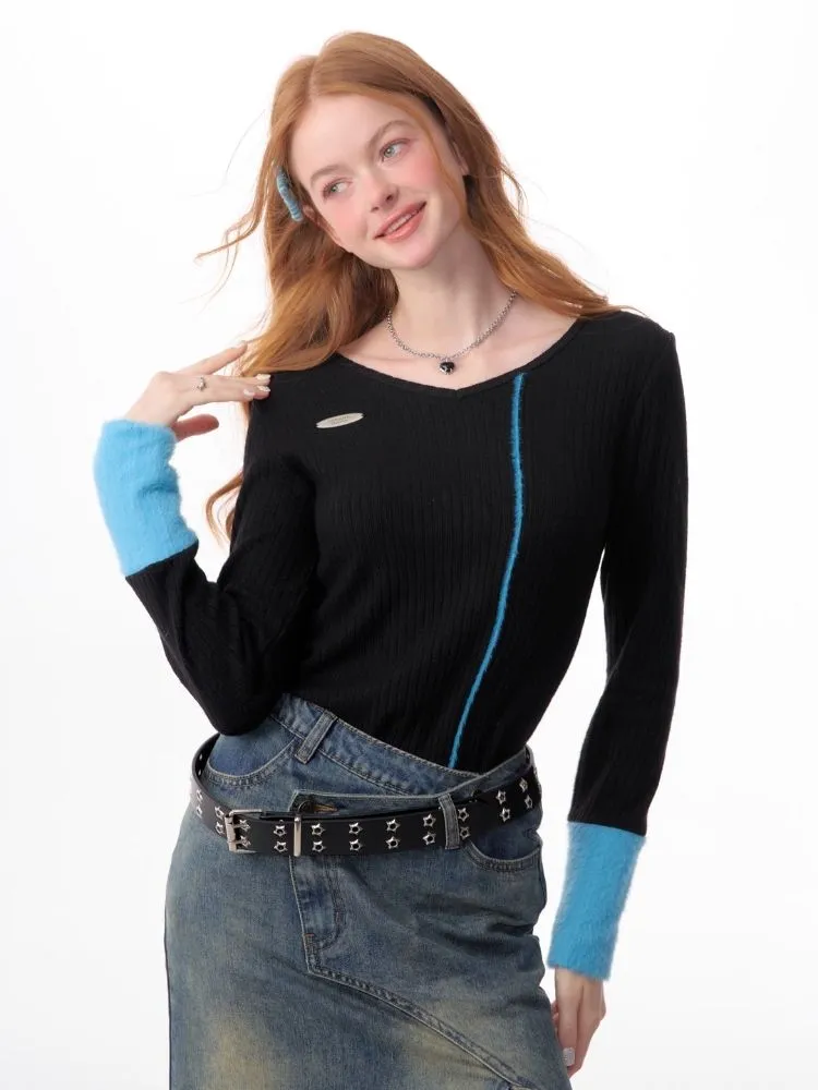 V-neck Long-sleeved blouse【s0000006170】