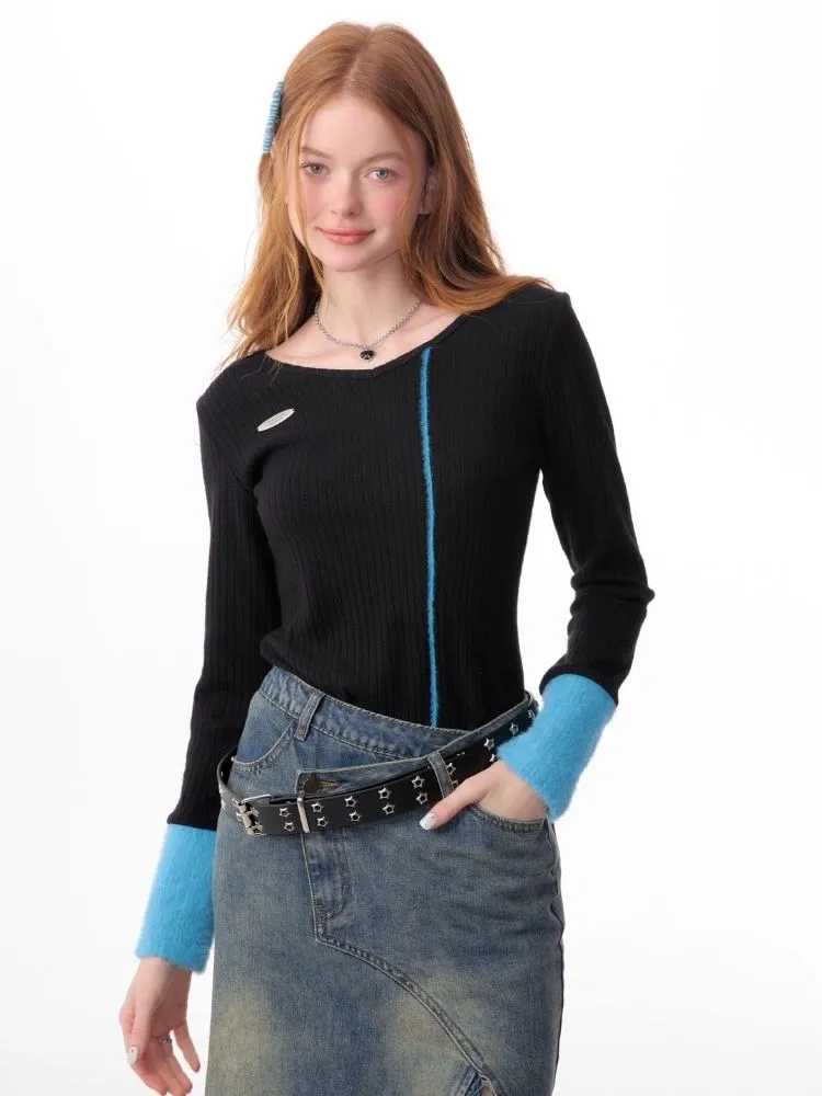 V-neck Long-sleeved blouse【s0000006170】