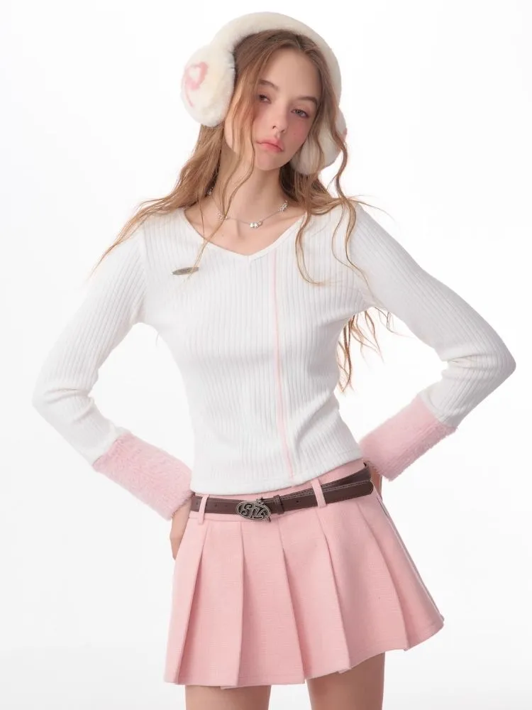 V-neck Long-sleeved blouse【s0000006170】