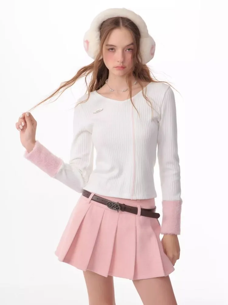 V-neck Long-sleeved blouse【s0000006170】