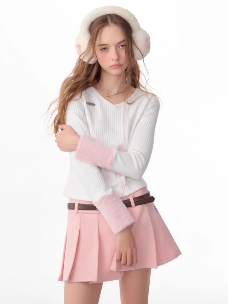 V-neck Long-sleeved blouse【s0000006170】