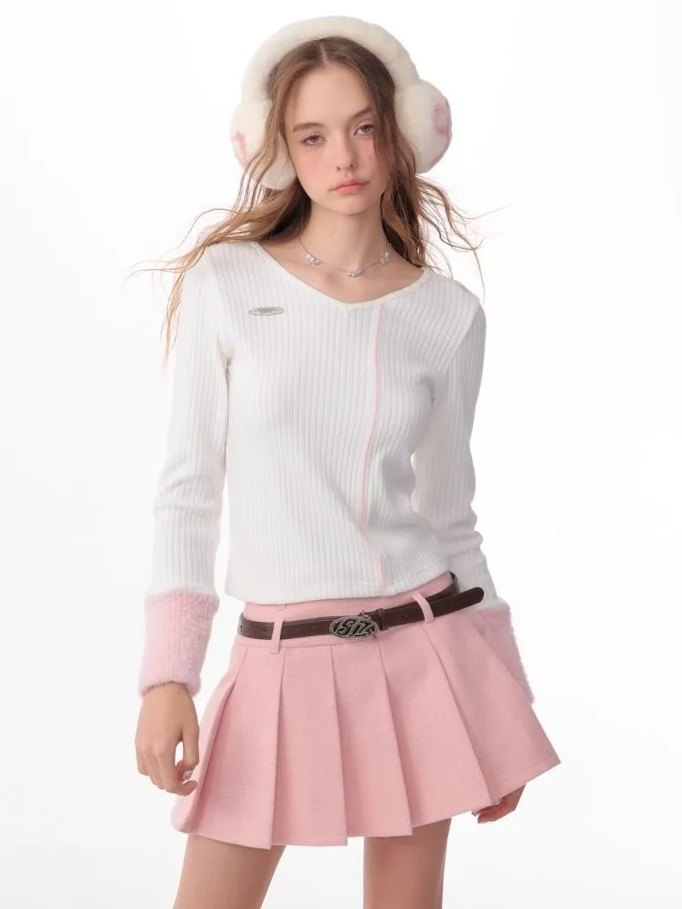 V-neck Long-sleeved blouse【s0000006170】