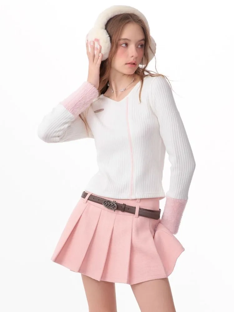 V-neck Long-sleeved blouse【s0000006170】