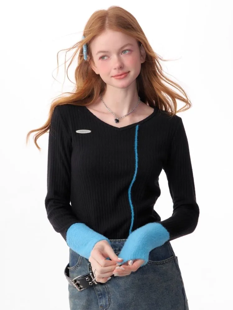 V-neck Long-sleeved blouse【s0000006170】