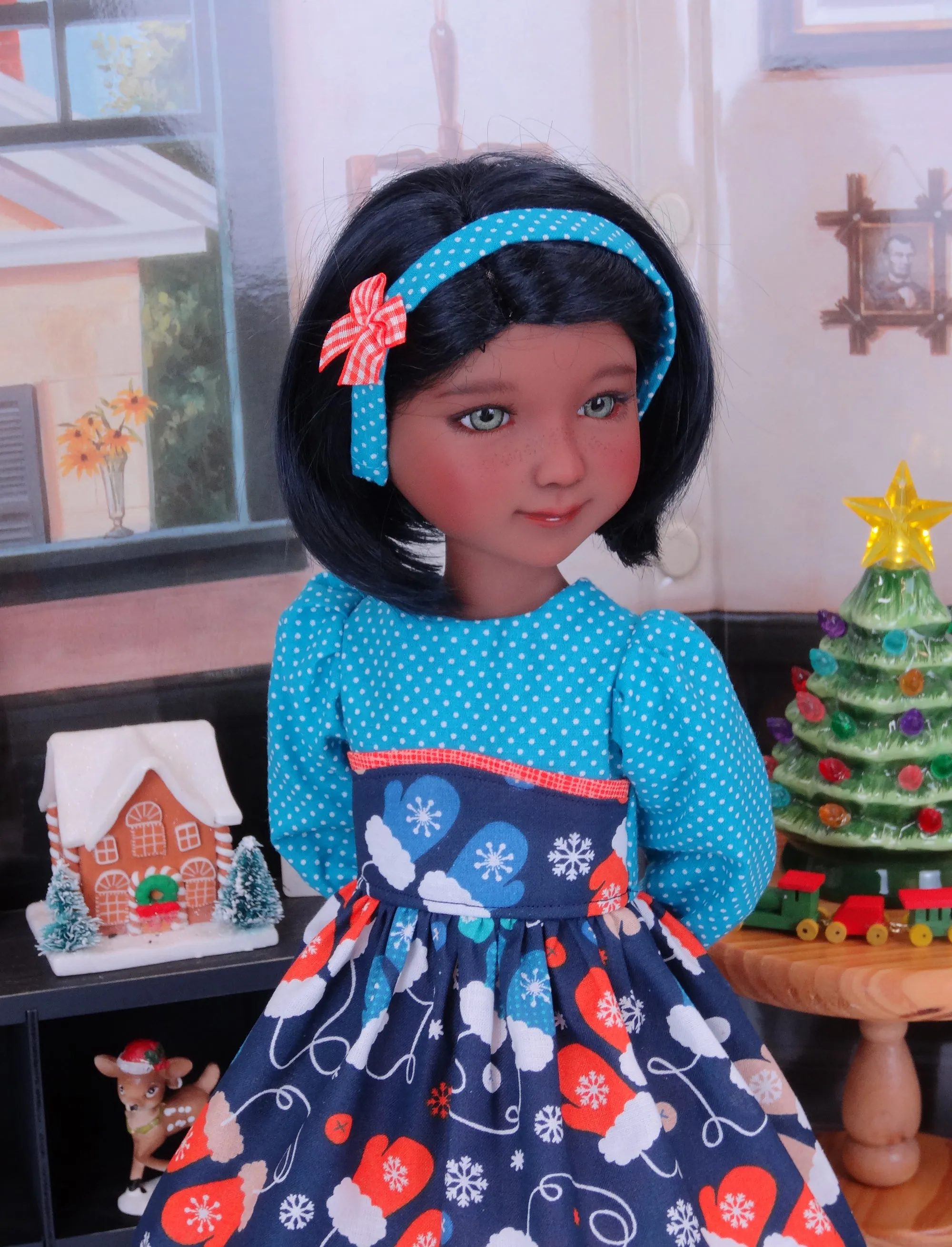 Warm Woolen Mittens - dress with shoes for Ruby Red Fashion Friends doll
