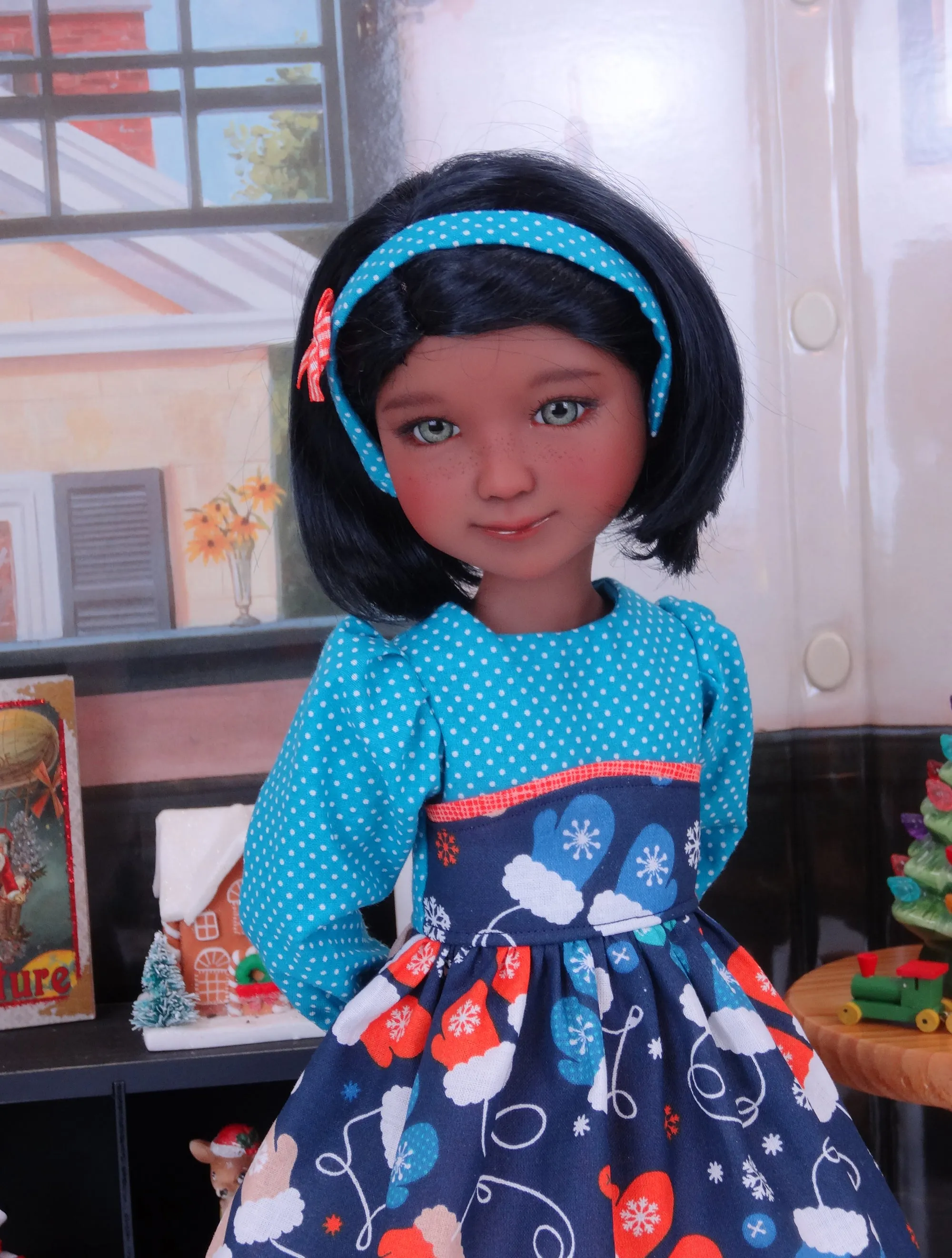 Warm Woolen Mittens - dress with shoes for Ruby Red Fashion Friends doll