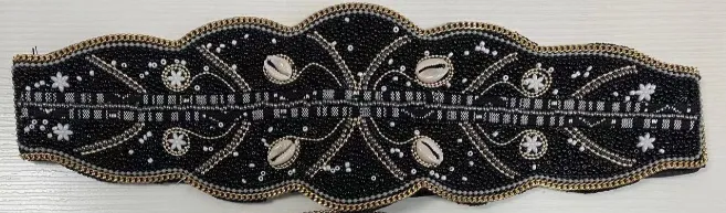 Wide belt with colorful beads LPRBE2206- Black