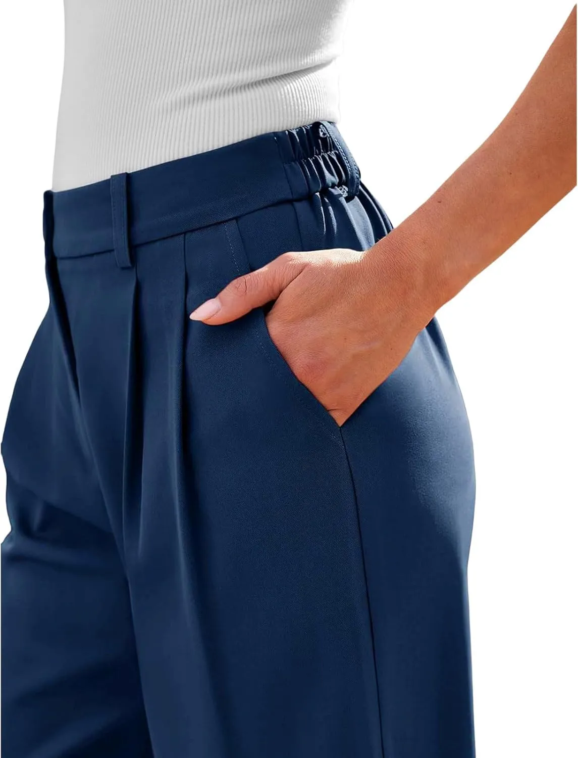 Wide Leg Dress Pants for Women Business Casual Work Trousers Long Straight Suit Pants High Waisted Slacks
