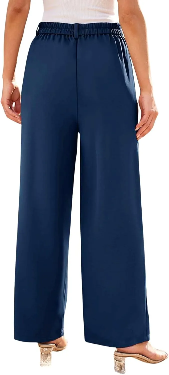 Wide Leg Dress Pants for Women Business Casual Work Trousers Long Straight Suit Pants High Waisted Slacks